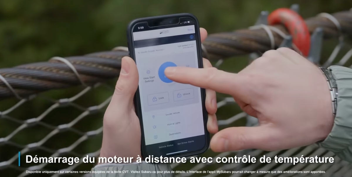 Démarrage du moteur à distance avec contrôle de température.