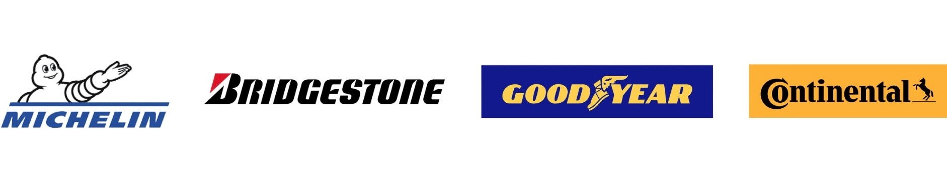 Image avec les logos des marques Michelin, Bridgestone, Good Year et Continental